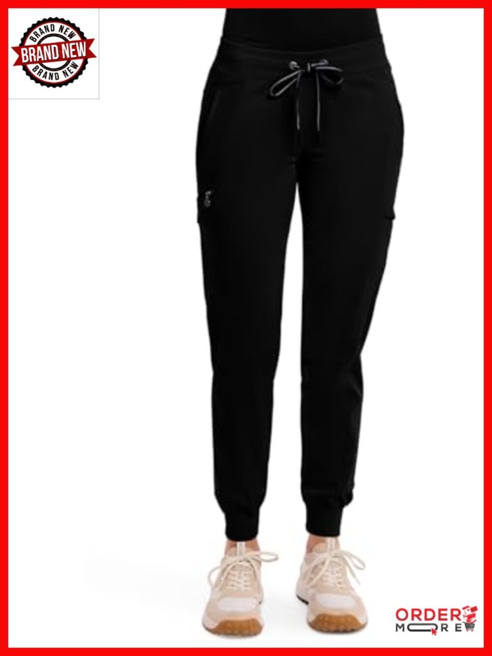 Women's Jogger Scrub Pants 7 Pockets Medical Uniform Work